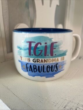 T.G.I.F. This Grandma Is Fabulous Watercolor Ceramic Coffee Mug Grandma Gift